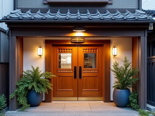 祇園の伝統的な町家を改装したベーカリーの入り口